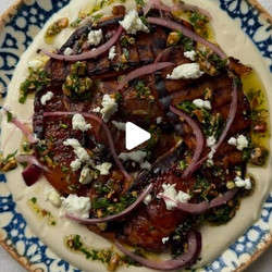 Griddled Sweet Potato, Gremolata + Tahini Yoghurt