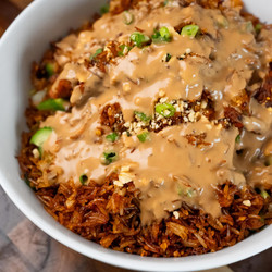 Chicken Crispy Rice Salad With Peanut Dressing