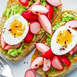 Boiled Egg, Avocado &amp; Quick Pickled Radish Tartine