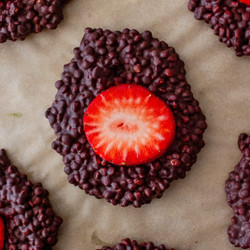 Crunchy 3 Ingredient Choc Strawberry Discs