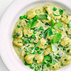 Gnocchi With Peas, Pesto And Spinach