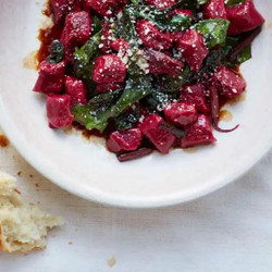 Beet Gnocchi with Greens