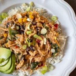 Creamy Slow Cooker Chicken Burrito Bowls