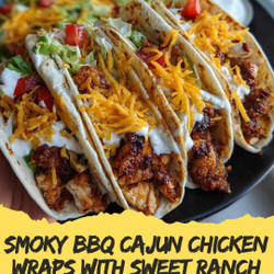 Smoky BBQ Cajun Chicken Wraps with Sweet Ranch Crunch