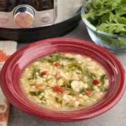 Instant Pot Chicken And Herb Soup With White Beans And Acini Di Peppe
