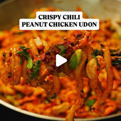 5 Min. Crispy Chili Peanut Chicken Udon Bowl