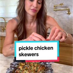 Air Fryer (or Grilled) Dill Pickle Chicken Skewers