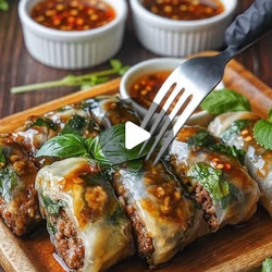 Savory Thai Basil Beef Rolls