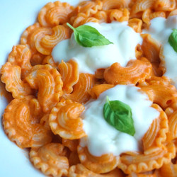 Creste Di Gallo Alla Vodka w/ Stracchino Cheese
