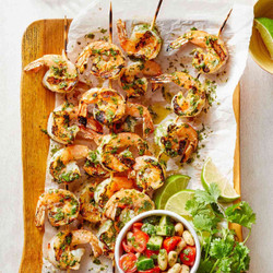 Easy Grilled Shrimp With Cilantro Salsa Verde