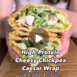 Cheesy Chickpea Wrap With Chicken Caesar Salad
