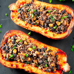 Easy Vegan Stuffed Butternut Squash