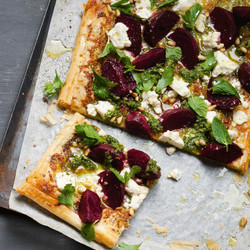 Beetroot And Feta Filo Pizza