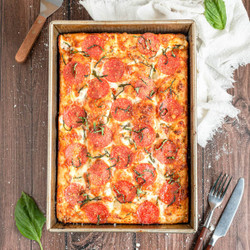 Thick &amp; Crispy Focaccia Pizza