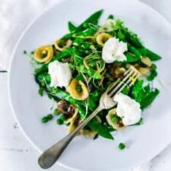 Spring Orecchiette Pasta With Burrata, Fresh Peas &amp; Asparagus
