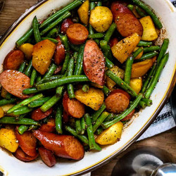 Baked Sausage Green Bean Potato Casserole
