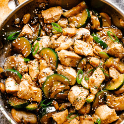 Zucchini Mushroom Chicken Stir Fry