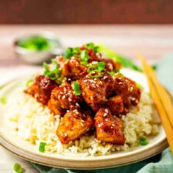 Crispy Baked Sticky Sesame Tofu