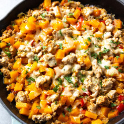 Ground Turkey Butternut Squash Skillet