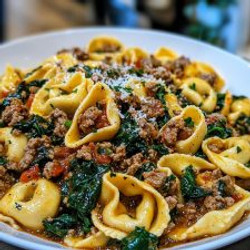 Garlic Butter Beef And Spinach Tortellini