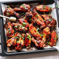 Baked Honey Chicken Wings With Pomegranate Molasses