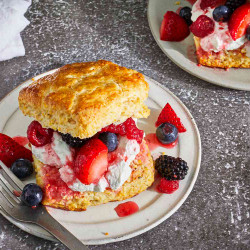 Mixed Berry Cornmeal Biscuit Shortcakes