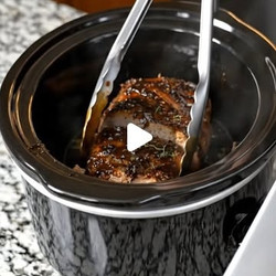 Crockpot Brown Sugar Balsamic Glazed Pork Tenderloin
