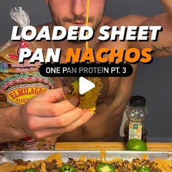 Sheet Pan Loaded Beef Nachos