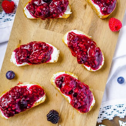 Berry Goat Cheese Crostinis