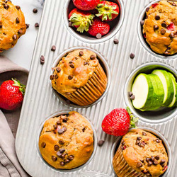 Chocolate Chip Zucchini Strawberry Muffins