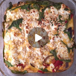 Roasted Red Pepper, Black Bean, Spinach And Feta Frittata
