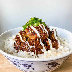 Teriyaki Tofu Rice Bowls (donburi)
