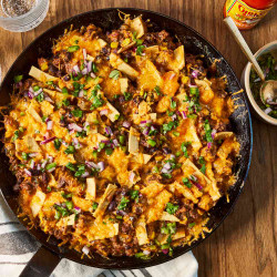 Cheesy Beef &amp; Black Bean Skillet Casserole