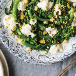 Broccoli Rabe And Burrata With Lemon