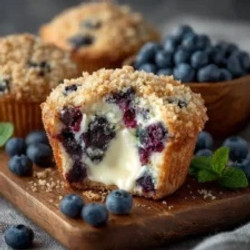 Blaubeer-cheesecake-muffins Mit Streuseln