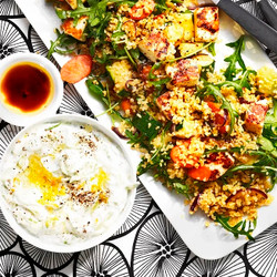 Bulgursallad Med Halloumi Och Citrusröra