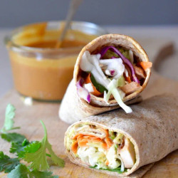 Thai Chicken Wraps With Peanut Sauce