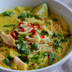Thai-inspired Chicken &amp; Rice Noodle Soup