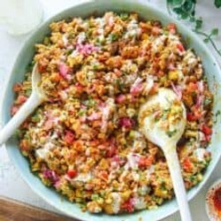 Juicy Chicken Shawarma Crispy Rice Salad