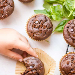Healthy Chocolate Muffins (with Veggies!)