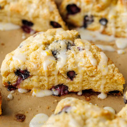 Blueberry Scones With Lemon Glaze