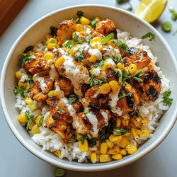 Street Corn Chicken Rice Bowl