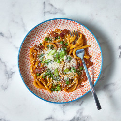 Creamy Carbonara-style Bacon &amp; Gochujang Udon