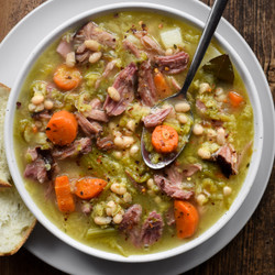 Smocked Ham Hock Bean Cabbage Soup (garbure)