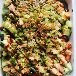 Sweet Chili Salmon Sushi Bake
