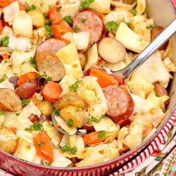 Veganized One Pot Sausage, Cabbage &amp; Potato Dinner