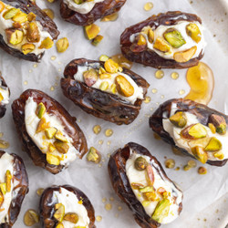Stuffed Dates With Cream Cheese, Pistachios, And Honey