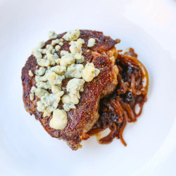 Steak, Caramelized Onions And Blue Cheese