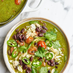 Spicy Jalapeño, Black Bean + Tomato Broth