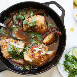 Harissa Chicken Thighs With Shallots